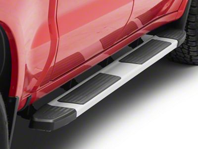 6-Inch Flat Step Bar Running Boards; Black (19-24 Silverado 1500 Crew Cab)