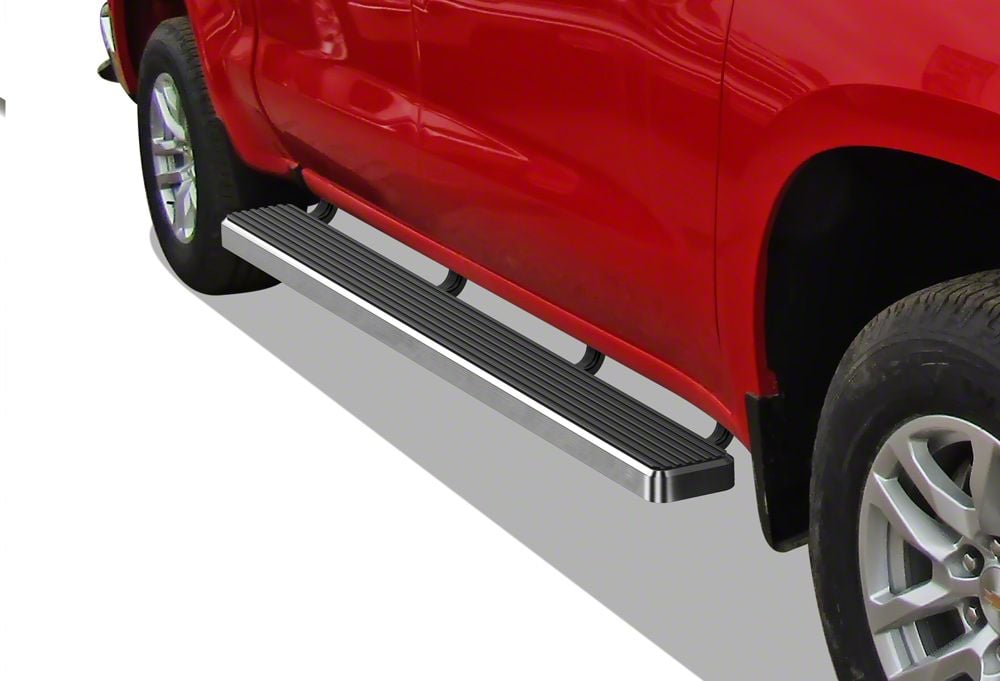 Silverado 1500 6-Inch iStep Running Boards; Hairline Silver (19-24 ...