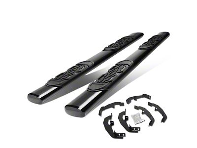 6-Inch Straight Nerf Side Step Bars; Black (19-25 Silverado 1500 Crew Cab)