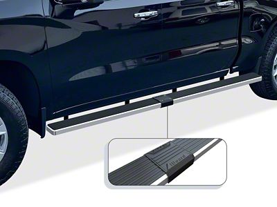 6-Inch Wheel-to-Wheel Running Boards; Hairline Silver (19-25 Silverado 1500 Crew Cab)