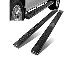 6-Inch Wide Flat Running Boards; Black (19-24 Silverado 1500 Crew Cab)