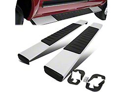 6-Inch Wide Flat Running Boards; Silver (07-18 Silverado 1500 Regular Cab)