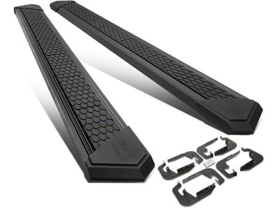 8-Inch Flat Step Bar Running Boards; Black (07-18 Silverado 1500 Crew Cab)