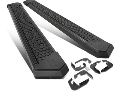 8-Inch Flat Step Bar Running Boards; Black (07-18 Silverado 1500 Extended/Double Cab)