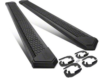 8-Inch Flat Step Bar Running Boards; Black (19-24 Silverado 1500 Crew Cab)