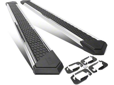 8-Inch Flat Step Bar Running Boards; Chrome (07-18 Silverado 1500 Crew Cab)