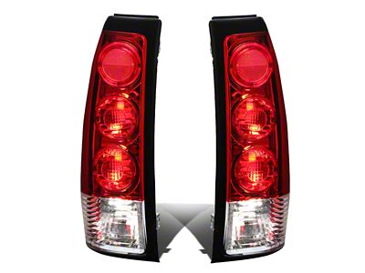 Altezza Style Tail Lights; Chrome Housing; Red Clear Lens (99-02 Silverado 1500 Fleetside)