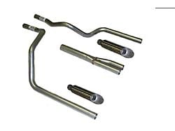 Aluminized Deep-Tone Dual Exhaust System with Stainless Blunt Tips; Rear Exit (99-06 5.3L Silverado 1500)