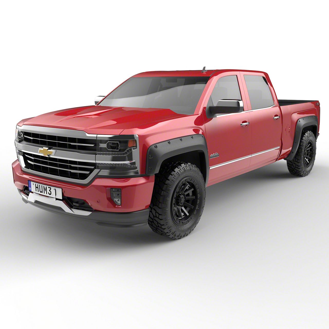 Egr Silverado 1500 Baseline Bolt Style Fender Flares; Textured Black 