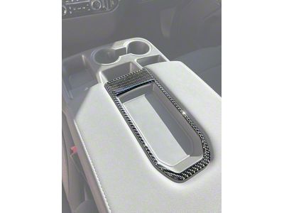 Bench Seat Center Console Upper Accent Trim; Raw Carbon Fiber (22-24 Silverado 1500)