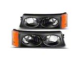 Raxiom Axial Series Crystal Turn Signal and Parking Lights; Black (03-06 Silverado 1500)