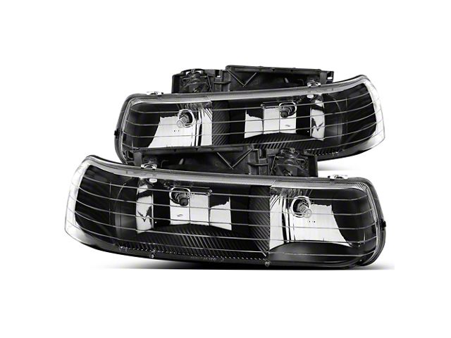 Raxiom Axial Series Euro Headlights; Black Housing; Clear Lens (99-02 Silverado 1500)