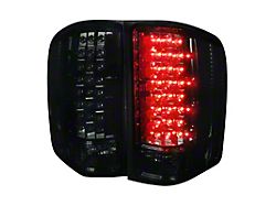 LED Tail Lights; Chrome Housing; Smoked Lens (07-13 Silverado 1500)