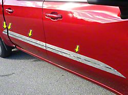 Body Molding Insert Trim; Stainless Steel (19-25 Silverado 1500 Crew Cab w/ 6.50-Foot Standard Box)