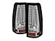 C-Shape LED Tail Lights; Chrome Housing; Clear Lens (03-06 Silverado 1500 Fleetside)