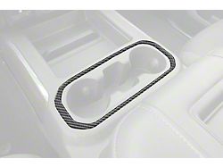 Center Console Cup Holder Surround Accent Trim Only; Domed Carbon Fiber (19-24 Silverado 1500)