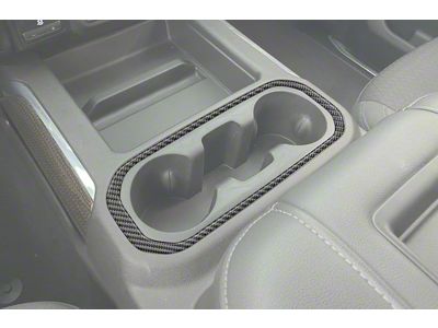 Center Console Cup Holder Surround Accent Trim Only; Forged Carbon Fiber (19-21 Silverado 1500; 2022 Silverado 1500 LTD)