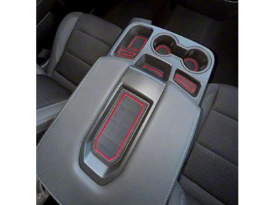 Center Console Foam Inserts; Black/Black (22-25 Silverado 1500 w/ Bench Seat)