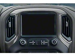 Center Dash A/C Vent Accent Trim; Matte Domed Carbon Fiber (19-24 Silverado 1500)