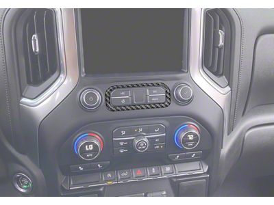 Center Dash Accent; Forged Carbon Fiber (19-21 Silverado 1500; 2022 Silverado 1500 LTD)