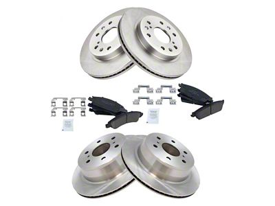 Ceramic 6-Lug Brake Rotor and Pad Kit; Front and Rear (07-13 Silverado 1500)