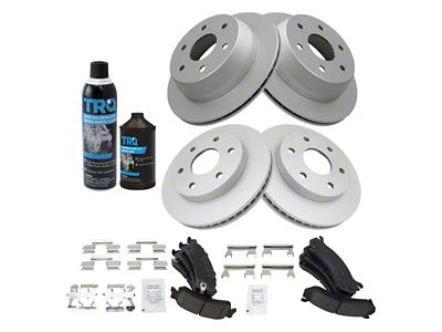 Ceramic 6-Lug Brake Rotor, Pad, Brake Fluid and Cleaner Kit; Front and Rear (99-06 Silverado 1500 w/ Single Piston Rear Calipers)