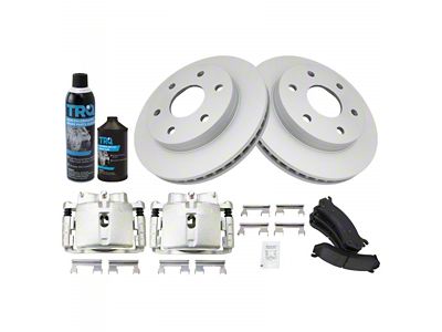 Ceramic 6-Lug Brake Rotor, Pad, Caliper, Brake Fluid and Caliper Kit; Front (99-06 Silverado 1500 w/ Rear Disc Brakes)