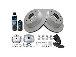 Ceramic 6-Lug Brake Rotor, Pad and Caliper Kit; Rear (99-02 Silverado 1500 w/ Single Piston Rear Calipers)