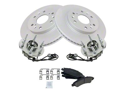 Ceramic 6-Lug Brake Rotor, Pad and Wheel Bearing Kit; Front (09-13 2WD Silverado 1500 w/ Rear Disc Brakes)