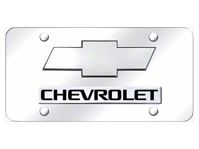 Chervolet Logo License Plate; Chrome on Chrome (Universal; Some Adaptation May Be Required)