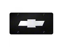 Chevy Logo License Plate; Chrome on Black (Universal; Some Adaptation May Be Required)