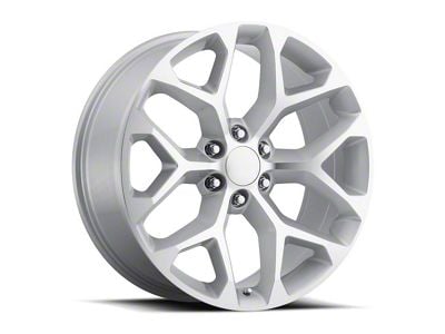 Chevy Snowflake Replica Silver Machined 6-Lug Wheel; 20x9; 27mm Offset (19-24 Silverado 1500)