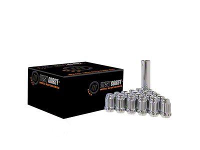 Chrome Acorn Spline Lug Nuts; M14x1.5; Set of 24 (99-24 Silverado 1500)