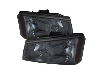 Crystal Headlights; Chrome Housing; Smoked Lens (03-06 Silverado 1500)