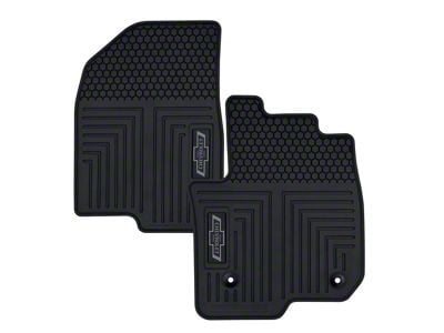 Custom Fit Front Floor Mats with Bowtie Logo; Black (19-25 Silverado 1500)