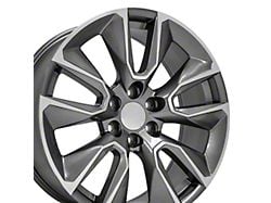 CV32 Gunmetal Machined 6-Lug Wheel; 22x9; 28mm Offset (19-25 Silverado 1500)