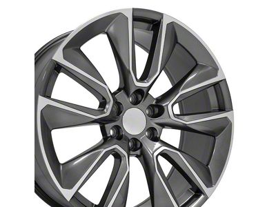 CV32 Gunmetal Machined 6-Lug Wheel; 24x10; 28mm Offset (19-24 Silverado 1500)