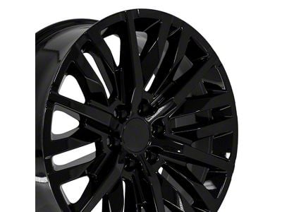 CV33 Gloss Black 6-Lug Wheel; 22x9; 28mm Offset (19-24 Silverado 1500)