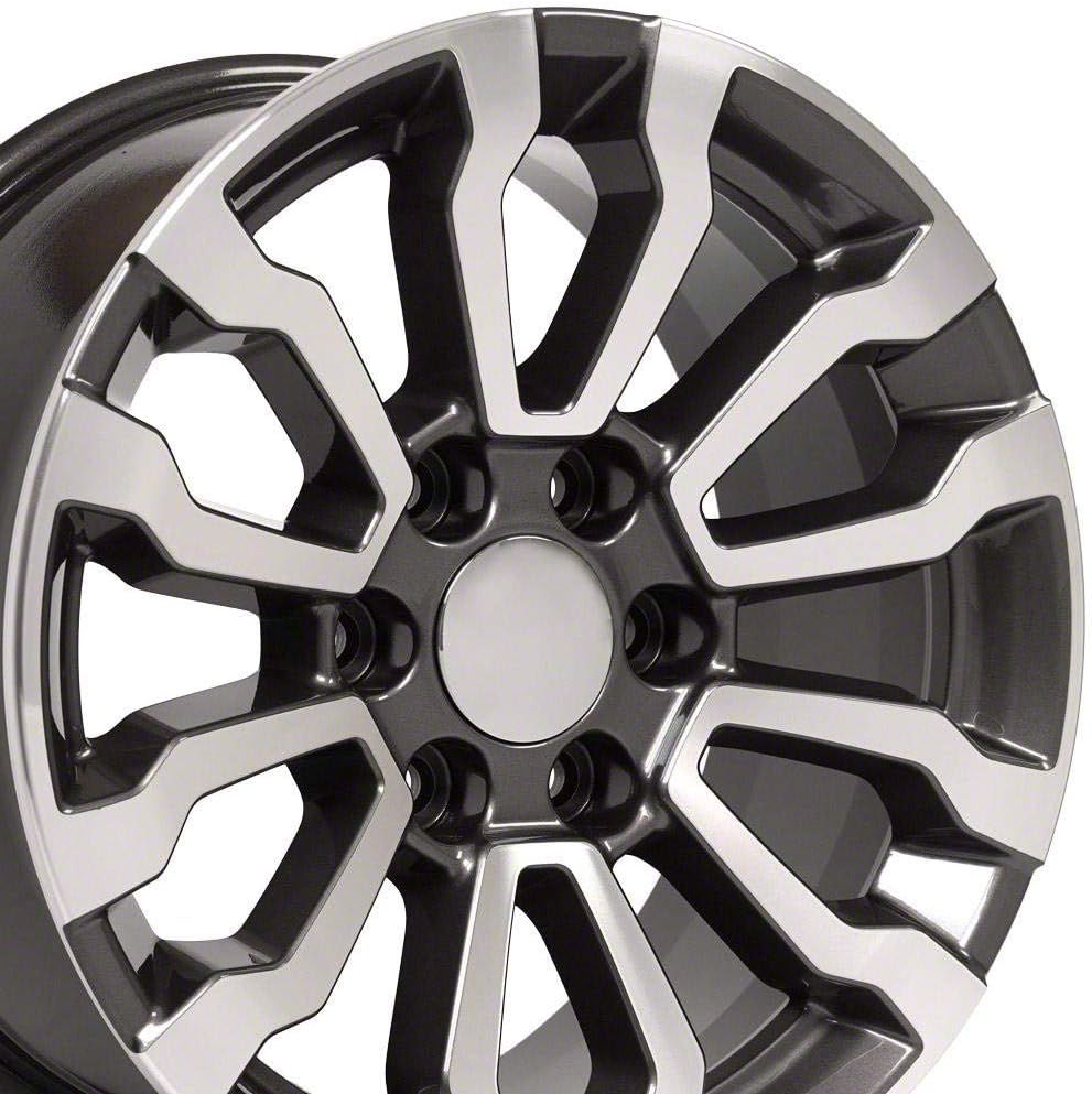 Silverado 1500 CV35 Gunmetal Machined 6-Lug Wheel; 18x8.5; 24mm Offset ...