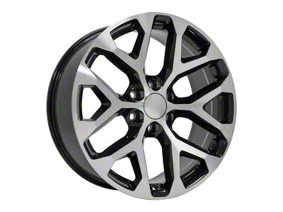 CV98B Black Machined 6-Lug Wheel; 22x9; 24mm Offset (19-25 Silverado 1500)