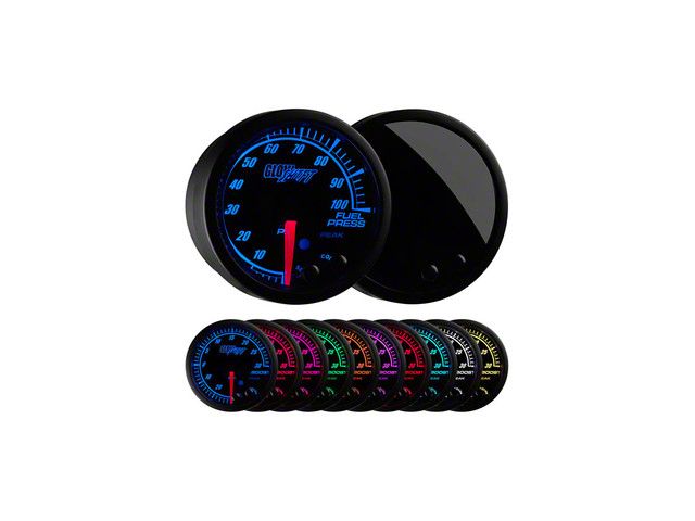 Digital 100 PSI Fuel Pressure Gauge; Elite 10 Color (Universal; Some Adaptation May Be Required)