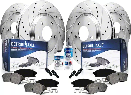 Silverado 1500 Drilled and Slotted 6-Lug Brake Rotor, Pad, Brake Fluid