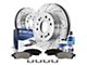 Drilled and Slotted 6-Lug Brake Rotor, Pad, Brake Fluid and Cleaner Kit; Front (05-06 Silverado 1500 w/ Rear Drum Brakes; 07-18 Silverado 1500)