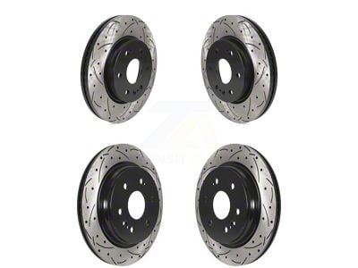 Drilled and Slotted 6-Lug Rotors; Front and Rear (19-25 Silverado 1500)