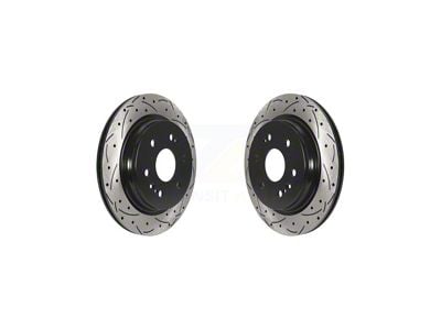 Drilled and Slotted 6-Lug Rotors; Rear Pair (19-25 Silverado 1500)