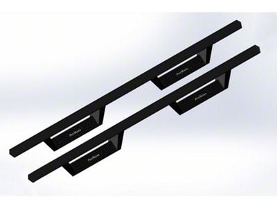 Drop Side Step Bars; Textured Black (19-24 Silverado 1500 Double Cab)