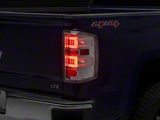 Dual C-Bar LED Tail Lights; Chrome Housing; Clear Lens (14-18 Silverado 1500 w/ Factory Halogen Tail Lights)