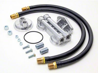 Dual Remote Oil Filter Relocation Kit; 18mm x 1.50 Threads (99-13 4.3L Silverado 1500)