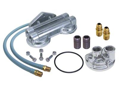 Dual Remote Oil Filter Relocation Kit; 22mm x 1.50 Threads (07-25 Silverado 1500, Excluding 2.7L & 3.0L)