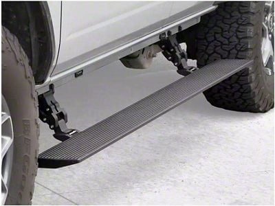 Go Rhino E-BOARD E1 Electric Running Boards; Protective Bedliner Coating (07-13 Silverado 1500 Crew Cab)